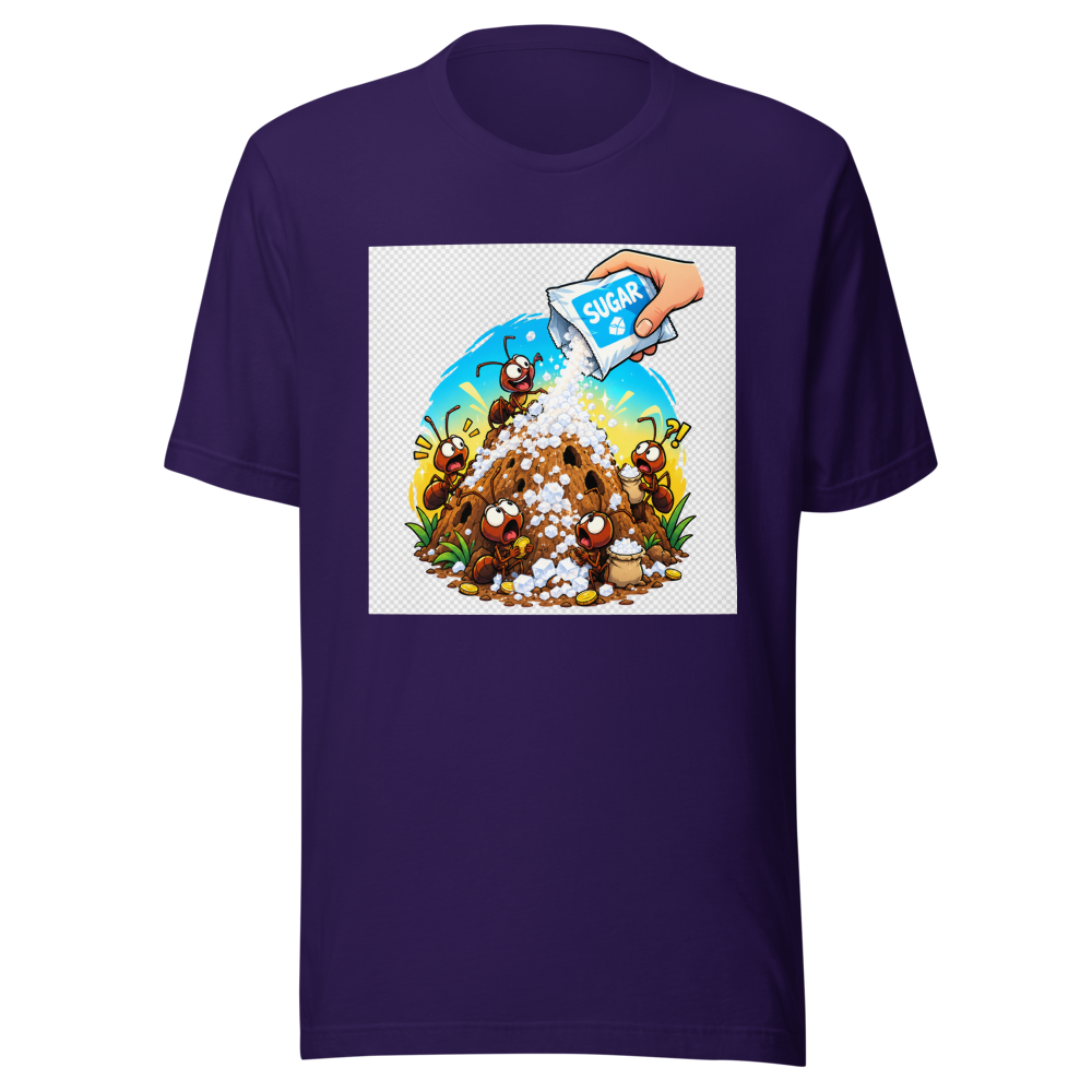 Ant Hill Economy Crash Funny Meme T-Shirt - Image 3