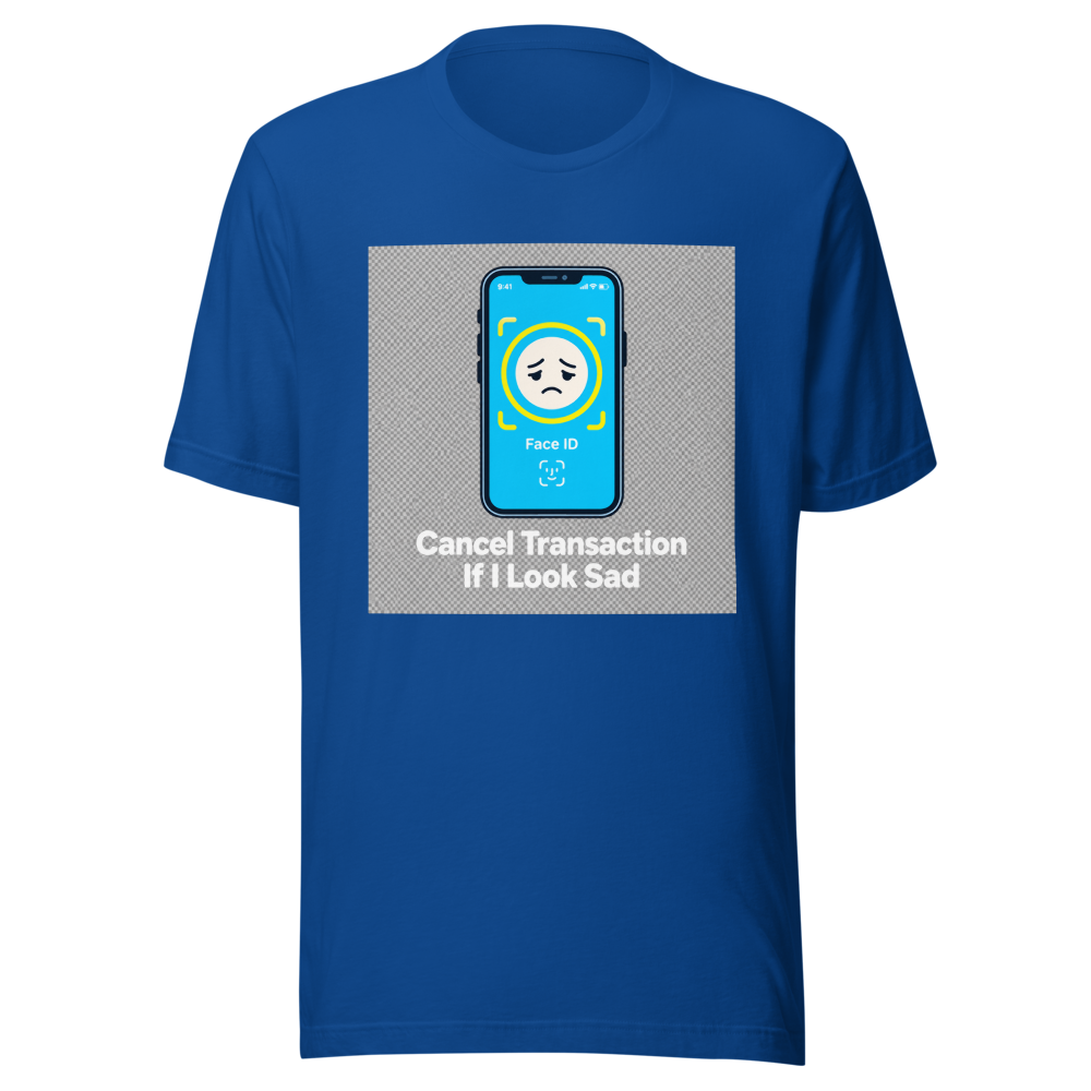 Sad Face ID Apple Pay Transaction Tee - Image 8