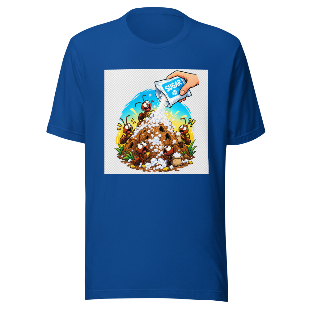 Ant Hill Economy Crash Funny Meme T-Shirt - Image 8